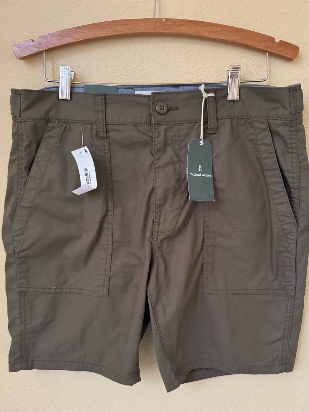 Mutual Weave 8" Camp Short in Olive Bark Men's Size 34" NWT